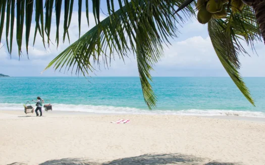 Chaweng beach panorama aerial view Koh Samui Thailand