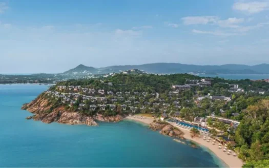 Choeng Mon beach panorama aerial Koh Samui Thailand