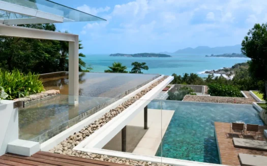 Luxury sea view villa terrace Koh Samui Thailand